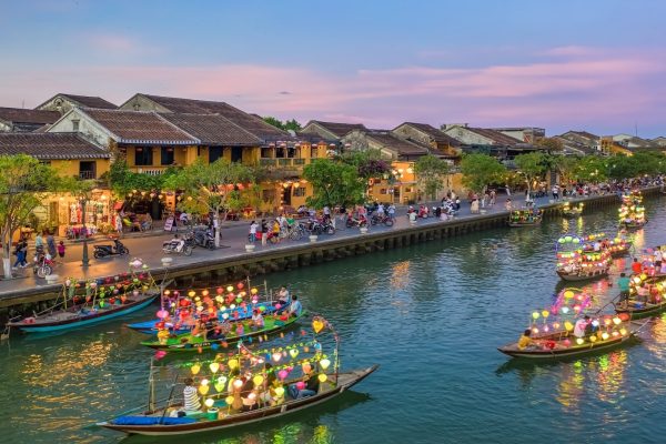 Hoi An, Vietnam : Panorama Aerial view of Hoi An ancient town, UNESCO world heritage, at Quang Nam province. Vietnam. Hoi An is one of the most popular destinations in Vietnam
