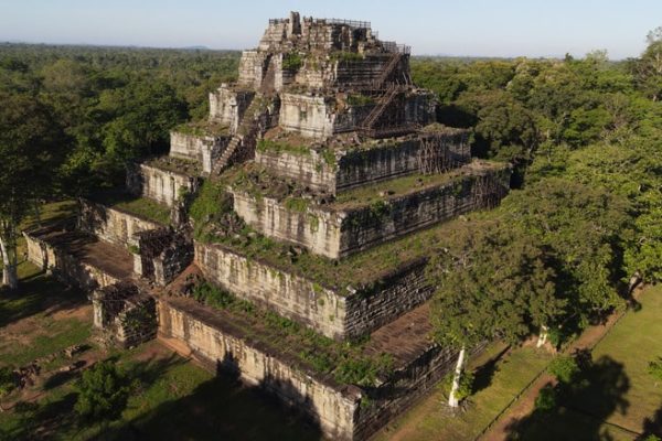 Prasat,Koh,Ker,,,Koh,Ker,Temple,In,Beautiful,Drone
